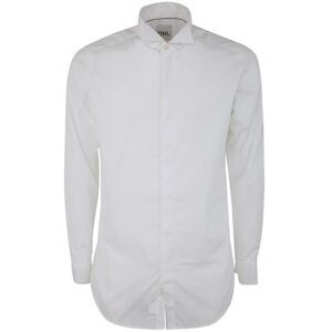 DNL Men's Classic Long Sleeve Formal Shirt Men WHITE Shirts